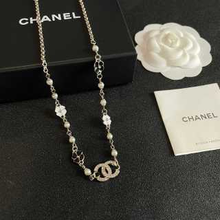 CHANEL Blossom Pearl Accent Chain Necklace