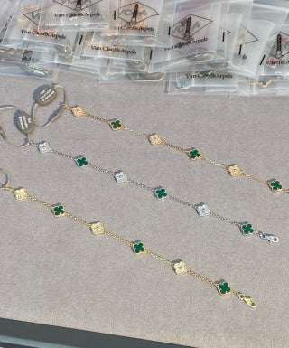 Van Cleef & Arpels Mini Six-Motif Bracelet with Malachite and Diamonds