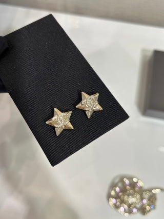 Chanel Crystal Star Stud Earrings – Elegant Luxury Fashion Jewelry
