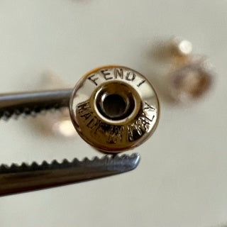 FENDI Crystal FF Medallion Stud Earrings