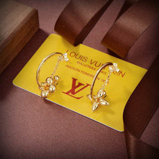 Louis Vuitton Floral Bloom Hoop Stud Earrings