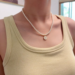 Chanel Pearl Medallion Pendant Necklace