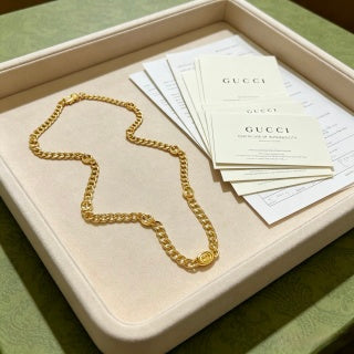 Gucci GG Oval Link Gold Chain Necklace